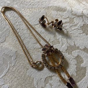 M&S Gold filled necklace and screw on earrings